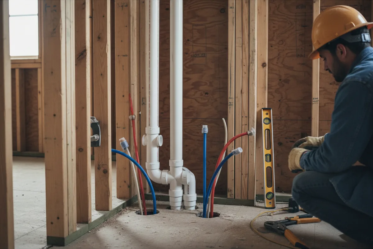 Drain and supply rough-in during Drain Cleaning in Delano